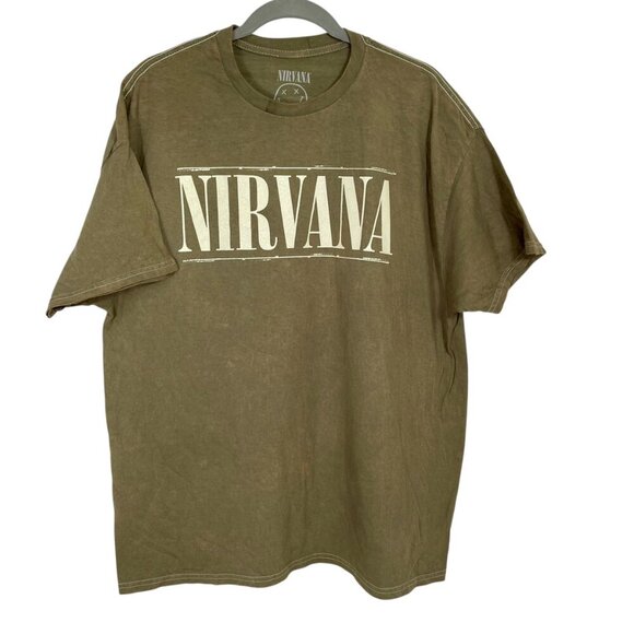 NWOT Nirvana Band Tee Green 100% Cotton Licensed Merch Grunge Rock Smiley Sz XL - Picture 10 of 10